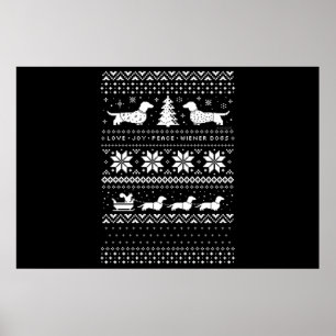 Dachshunds Christmas Poster