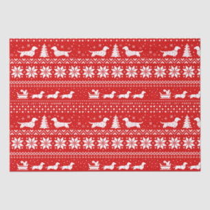 Dachshunds Christmas Sleigh with Squirrel Holiday Tissue Paper