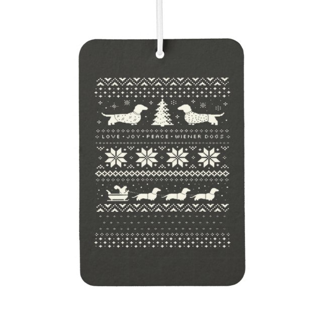Dachshunds Christmas Sweater Pattern Classic T-Shi Air Freshener (Front)