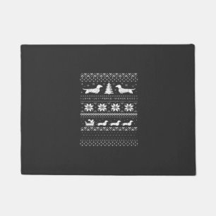 Dachshunds Christmas Sweater Pattern Classic T-Shi Doormat