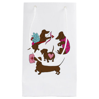DACHSHUNDS CUPID SMALL GIFT BAG