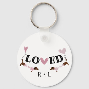 Dachshunds Custom Valentines  Keychain