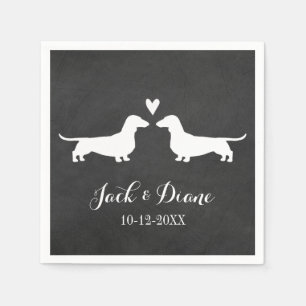 Dachshunds Dog Wedding Couple Personalized Napkin