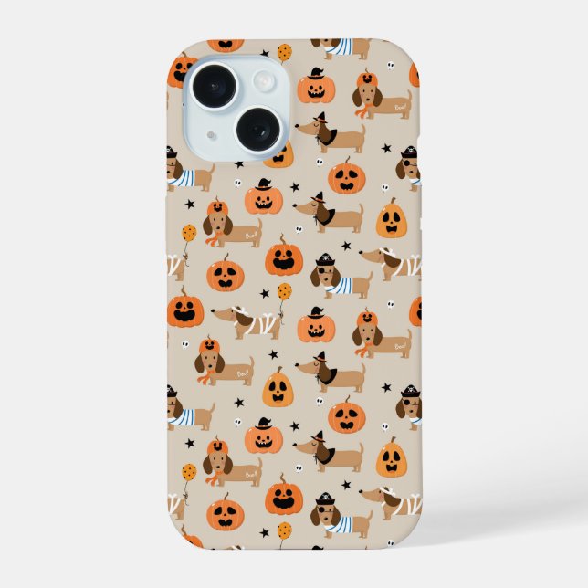 Dachshunds en Halloween Costumes Motif (Verso)