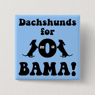 dachshunds for Obama 2 Inch Square Button