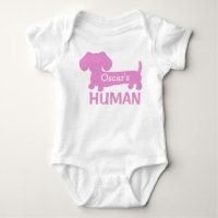 Dachshund's Girl Human Personalized in Pink  