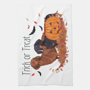 Dachshunds Halloween Kitchen Towel