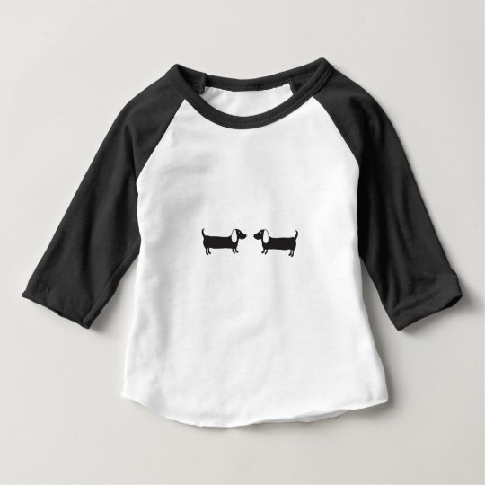 Dachshunds in black and white love baby T-Shirt