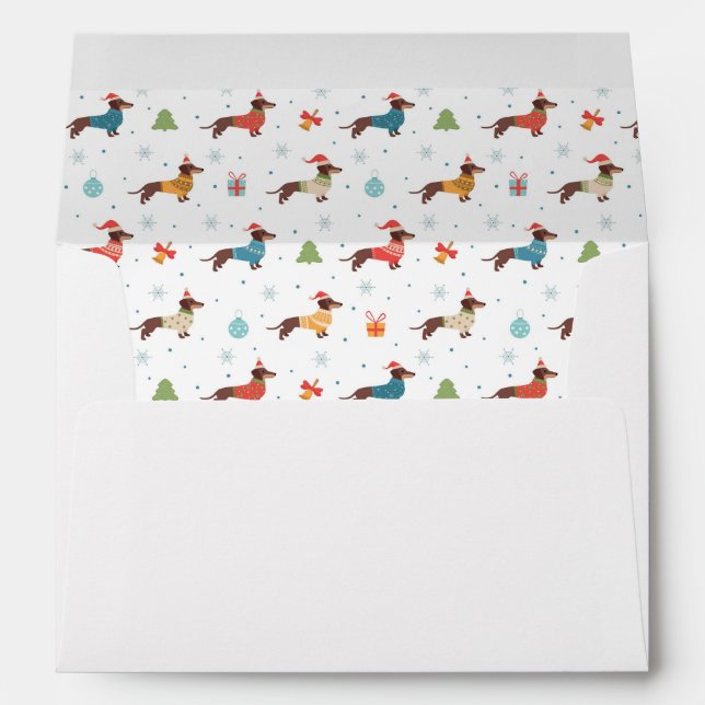 Dachshunds in Christmas Sweaters Pattern Envelope (Back (Bottom))