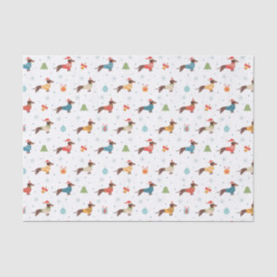 Dachshunds in Christmas Sweaters Pattern Tissue Paper
