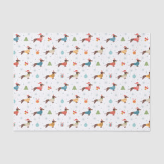 Dachshunds in Christmas Sweaters Pattern Tissue Paper