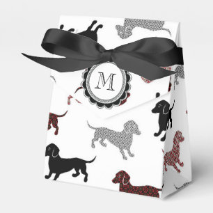 Dachshunds in Damask Cute Pattern Favor Box