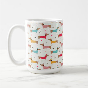 Dachshunds in Sweaters Holiday Pattern Coffee Mug