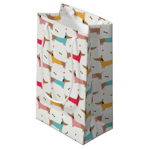 Dachshunds in Sweaters Holiday Pattern Small Gift Bag