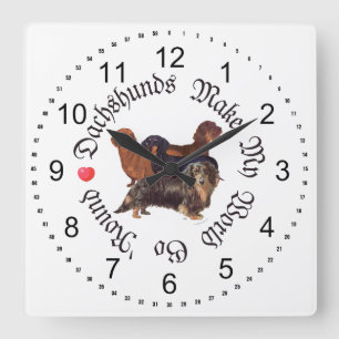 Dachshunds Make My World Square Wall Clock