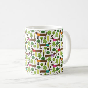 Dachshunds On A Walk In The Park Coffee Mug