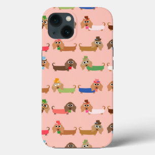 Dachshunds on Pink iPhone 13 Case