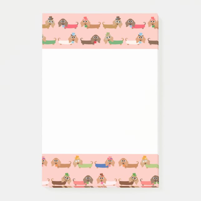 Dachshunds on Pink Post-it Notes (Front)