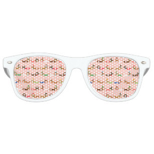 Dachshunds on Pink Retro Sunglasses
