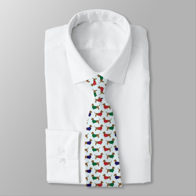 dachshunds Pattern Tie (Tied)