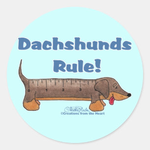 Dachshunds Rule Classic Round Sticker