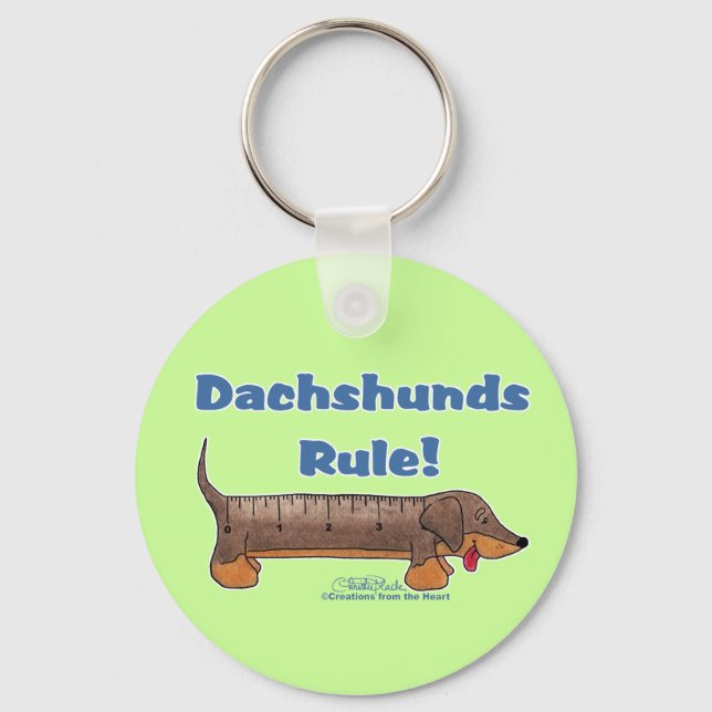 Dachshunds Rule Keychain (Front)
