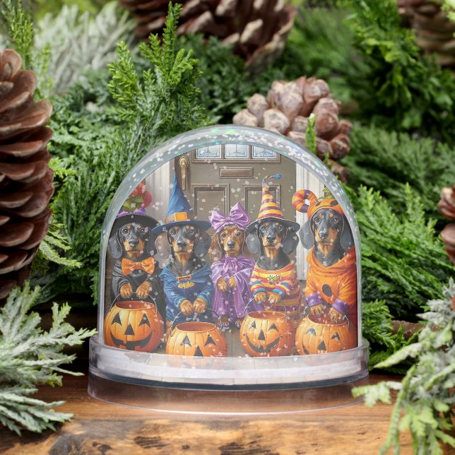 Dachshunds Trick ou Treat Snow Globe (Hiver)