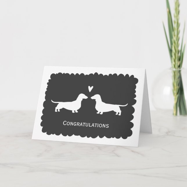 Dachshunds Wedding Congratulations | Dogs Congrats Card (Front)