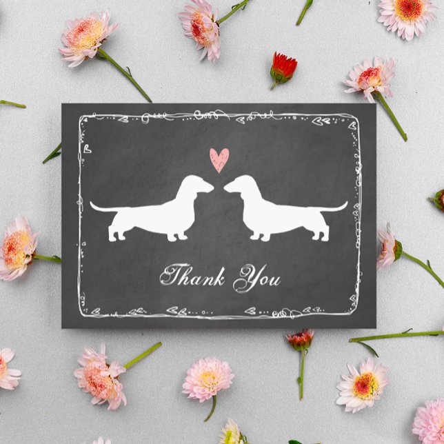 Dachshunds Wedding Thank You | Wedded Wieners Card (Creator Uploaded)