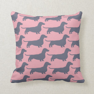 Dachshunds Wiener Dogs Pattern Fun Doxie Lover's Throw Pillow