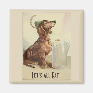Dachshunds with beer, add text magnet