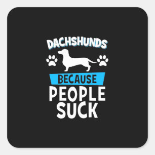 Dachshunds With My Friends Square Sticker