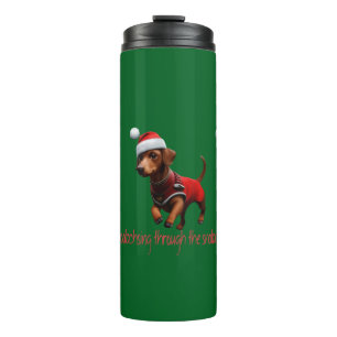 Dachsing Through The Snow Dachshund Sausage Dog Thermal Tumbler