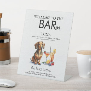 Dachsund Bar Pedestal Sign