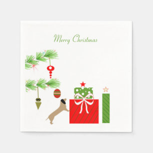 Dachsund  Christmas Napkins