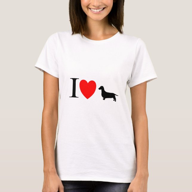 Dachsund Lover Gifts "I Love Dachsunds" T-Shirt (Front)