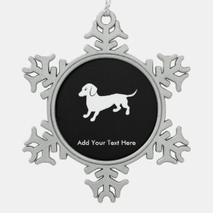 Dachsund Snowflake Pewter Christmas Ornament