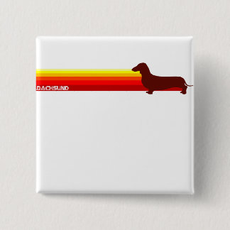 Dachsund With Stripes Button