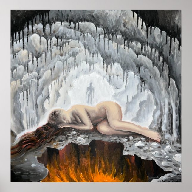 Dacian goddess in a cave poster (Front)