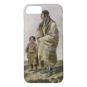 Dacota Woman and Assiniboin Girl, plate 9 from vol iPhone 8/7 Case