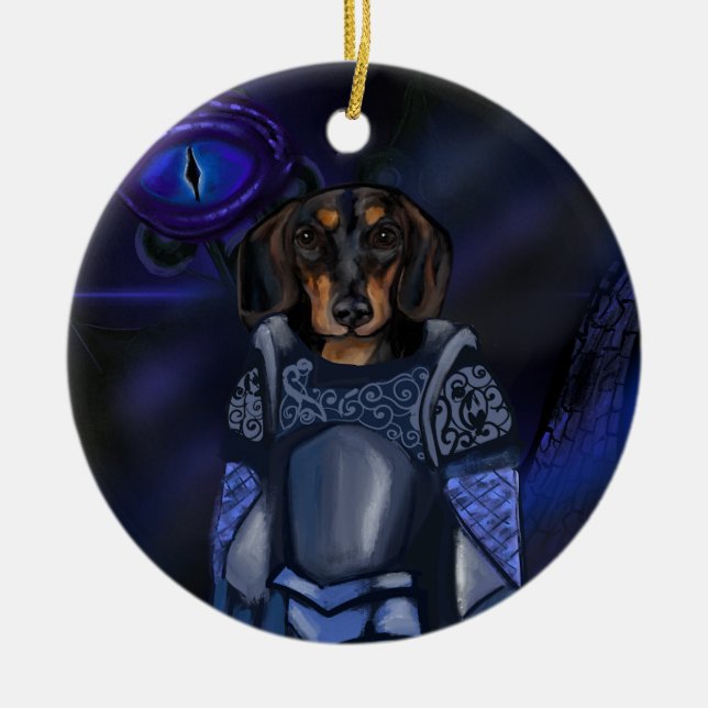 Dacshund       ceramic ornament (Front)