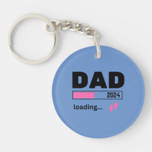 dad 2024 loading it's a girl baby Pregnancy Keychain