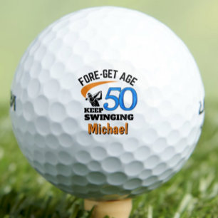 Dad 50th Birthday Gift Funny FORE-get Age Golf Balls