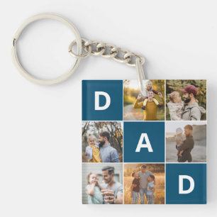 Dad 6 Photo Grid, Father's Day Keepsake Keychain
