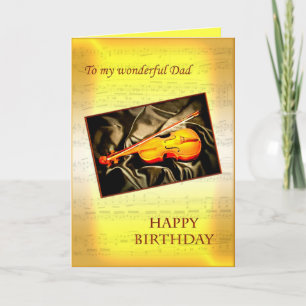 Dad, a musical birthday card with a violin