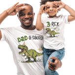 Dad-a-saurus Dinosaur Theme Kids Birthday Party T-Shirt<br><div class="desc">This super cute Dad-a-saurus men's unisex t-shirt, designed to match kid's birthday years 1-5, matching family dino designs, is the perfect tee to wear at at your little one's fun Jurassic dinosaur theme birthday party - great family photo keepsake moment! Design features a roaring t-rex dinosaur cartoon wearing a funny...</div>