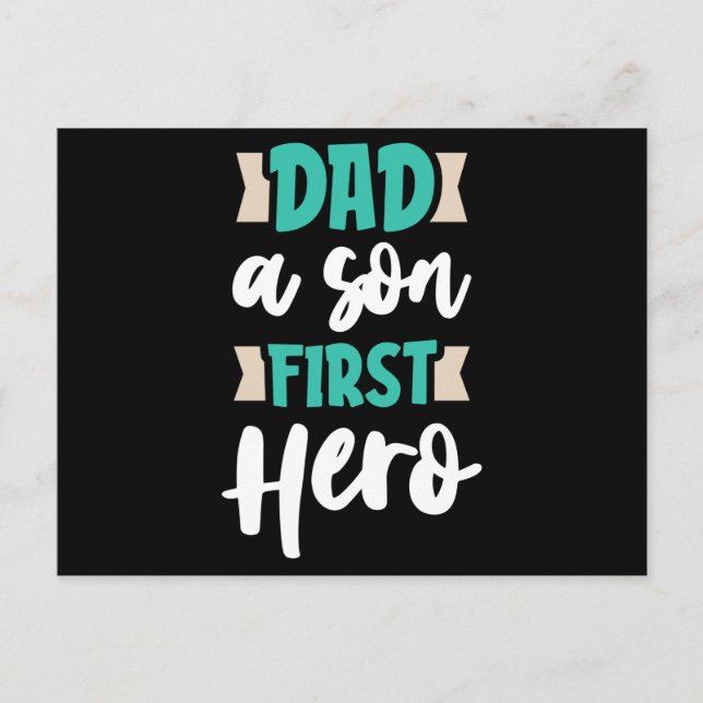 Dad a son First Hero Postcard (Front)