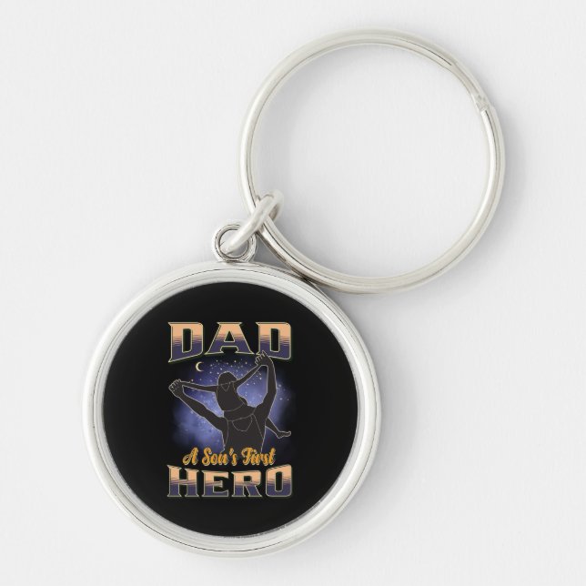 Dad A Son's First Hero Keychain (Front)