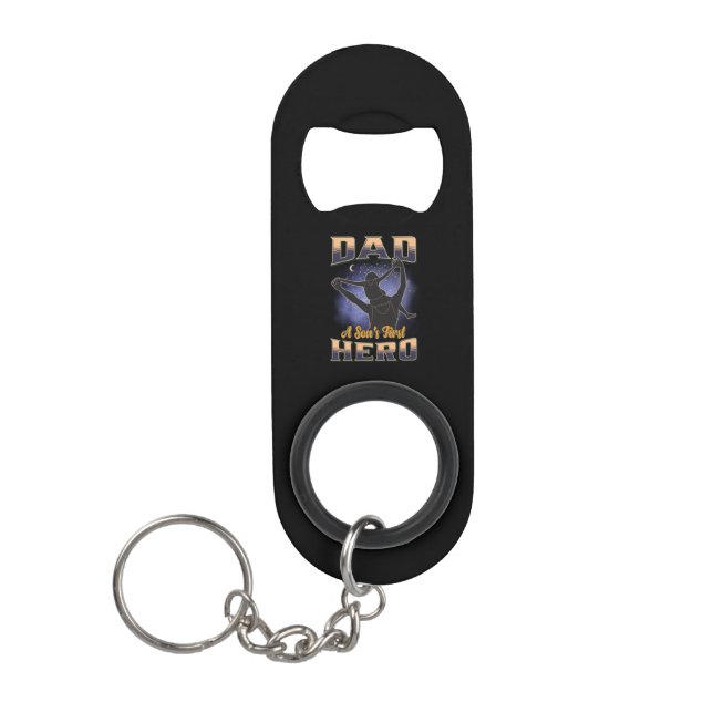 Dad A Son's First Hero Keychain Bottle Opener (Front)