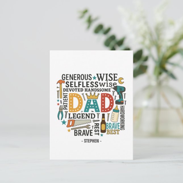 Dad – A Tribute of Strength, Love, & Devotion (2) Postcard (Standing Front)